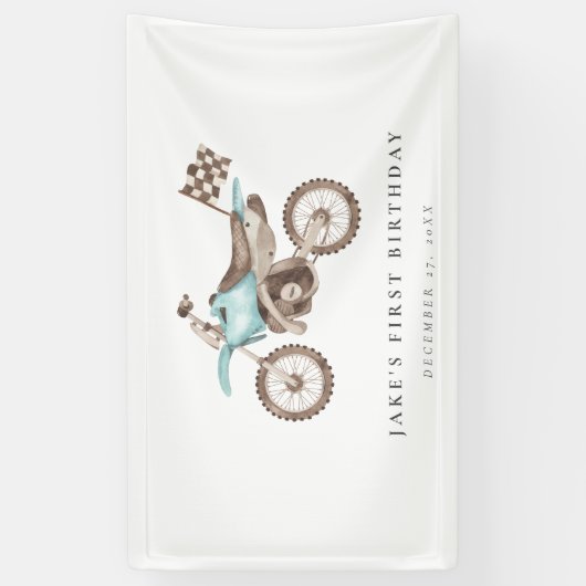 Charmant licht blauw vuil fiets banner (Verticaal)