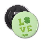 Charmant liefdesblok St Patrick's Day Button Flesopener (Voorkant)