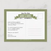 Charmant lint Save the Date - Groen Aankondigingskaart (Achterkant)