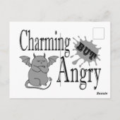 Charmant maar boos klein duivel kat grappig citaat briefkaart (Achterkant)