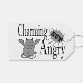 Charmant maar boos klein duivel kat grappig citaat cadeaulabel