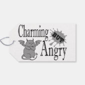 Charmant maar boos klein duivel kat grappig citaat cadeaulabel (Achterkant Horizontaal)