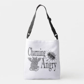Charmant maar boos klein duivel kat grappig citaat crossbody tas (Achterkant)