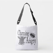 Charmant maar boos klein duivel kat grappig citaat crossbody tas (Voorkant)