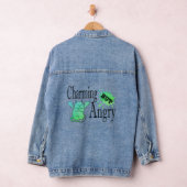 Charmant maar boos klein duivel kat grappig citaat denim jacket (Hangar)