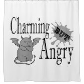 Charmant maar boos klein duivel kat grappig citaat douchegordijn (Voorkant)