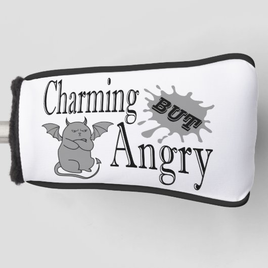 Charmant maar boos klein duivel kat grappig citaat golfheadcover (Voorkant)