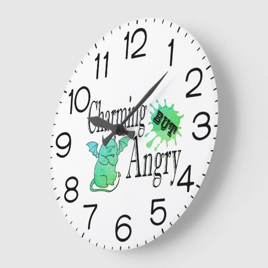 Charmant maar boos klein duivel kat grappig citaat grote klok (Hoek)