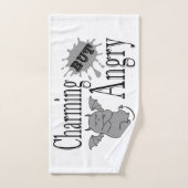 Charmant maar boos klein duivel kat grappig citaat handdoek (Handdoek)