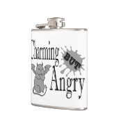 Charmant maar boos klein duivel kat grappig citaat heupfles (Links)