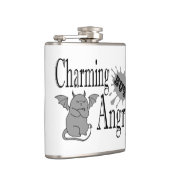 Charmant maar boos klein duivel kat grappig citaat heupfles (Rechts)