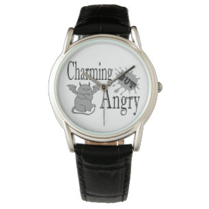 Charmant maar boos klein duivel kat grappig citaat horloge