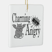 Charmant maar boos klein duivel kat grappig citaat keramisch ornament (Rechts)