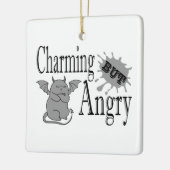 Charmant maar boos klein duivel kat grappig citaat keramisch ornament (Links)