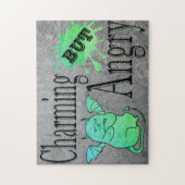 Charmant maar boos klein duivel kat grappig citaat legpuzzel (Verticaal)