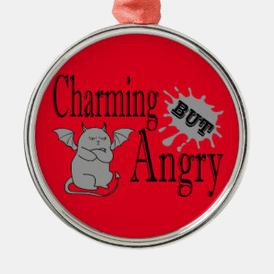 Charmant maar boos klein duivel kat grappig citaat metalen ornament