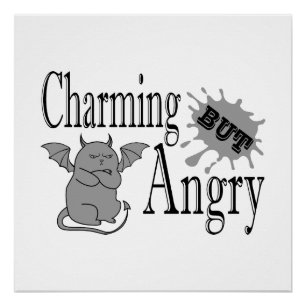 Charmant maar boos klein duivel kat grappig citaat perfect poster