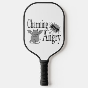 Charmant maar boos klein duivel kat grappig citaat pickleball paddle