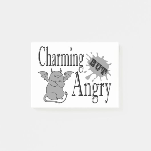 Charmant maar boos klein duivel kat grappig citaat post-it® notes (Voorkant)