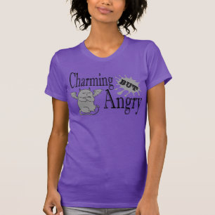 Charmant maar boos klein duivel kat grappig citaat t-shirt