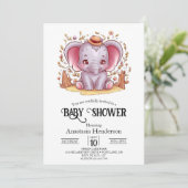 Charmant magisch olifant digitaal Baby shower Kaart (Staand voorkant)