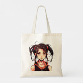 Charmant Manga Meisje: Anime Vector Illustratie Tote Bag (Achterkant)