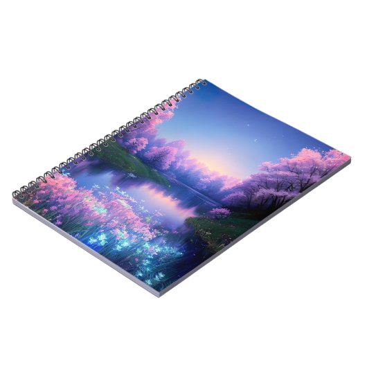 Charmant meer en omliggende bos notitieboek (Linkerzijde)