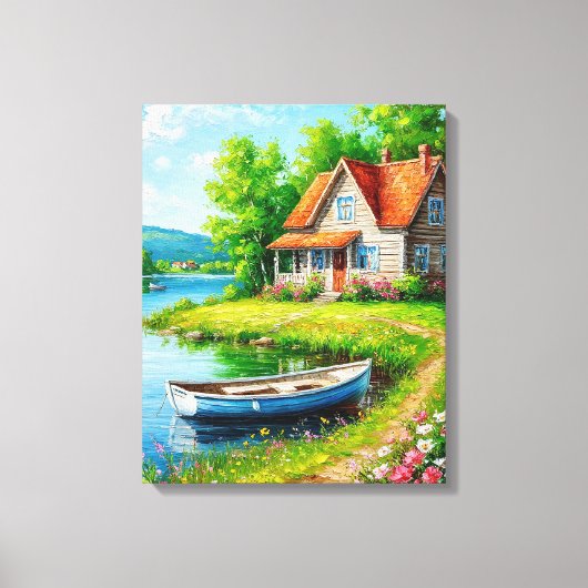 Charmant meerhuis met een boot canvas afdruk (Voorkant)