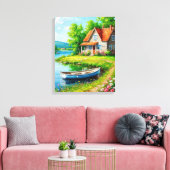 Charmant meerhuis met een boot canvas afdruk (Insitu (Woonkamer))