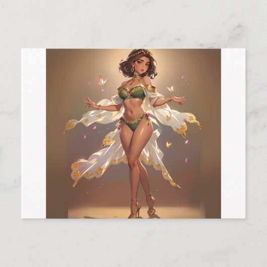 Charmant Meisje Briefkaart (Voorkant)