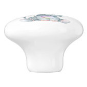 Charmant meisje olifant roze ballonnen hart keramische knop (Zijkant)