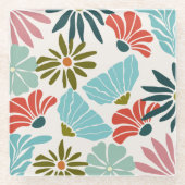 Charmant Modern Levendig Bloemen Onderzetter (Voorkant)