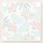 Charmant Modern Levendig Bloemen Onderzetter (Achterkant)