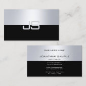 charmant Monogram Modern Silver Watch Plain Luxury Visitekaartje (Voorkant / Achterkant)