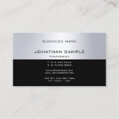 charmant Monogram Modern Silver Watch Plain Luxury Visitekaartje (Achterkant)