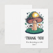 Charmant mooi paddenstoel Baby shower Bedankkaart (Voorkant / Achterkant)