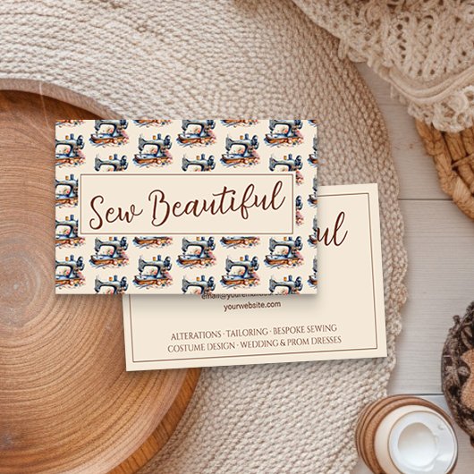 Charmant  naaimachinepatroon visitekaartje