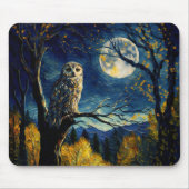 charmant Nachtnacht, Wise Owl en Full Moon - Muismat (Voorkant)
