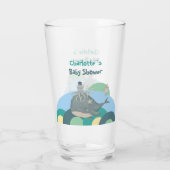 Charmant Nautische Walvis Octopus Geel Baby shower Glas (Achterkant)