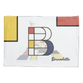Charmant neoplasticisme Art Monogram. Brief B Kussensloop (Achterkant)