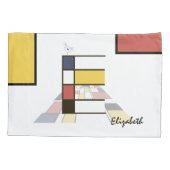 Charmant neoplasticisme Art Monogram. Brief E Kussensloop (Achterkant)