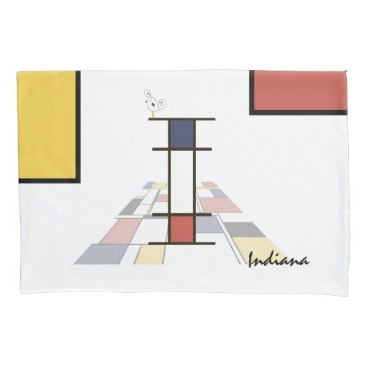 Charmant neoplasticisme Art Monogram. Brief I Kussensloop (Voorkant)