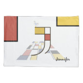 Charmant neoplasticisme Art Monogram. Brief J Kussensloop (Achterkant)