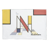 Charmant neoplasticisme Art Monogram. Brief N Kussensloop (Voorkant)