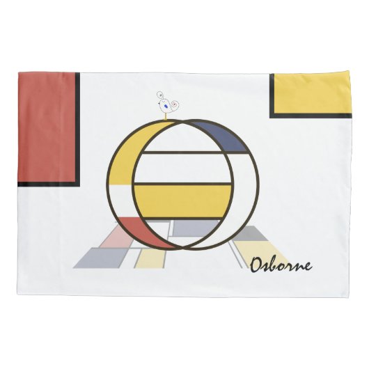 Charmant neoplasticisme Art Monogram. Brief O Kussensloop (Achterkant)