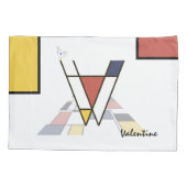 Charmant neoplasticisme Art Monogram. Brief V Kussensloop (Achterkant)