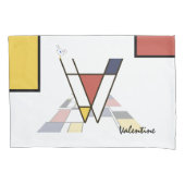 Charmant neoplasticisme Art Monogram. Brief V Kussensloop (Voorkant)