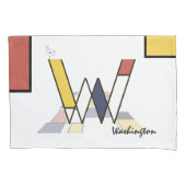 Charmant neoplasticisme Art Monogram. Brief W Kussensloop (Voorkant)