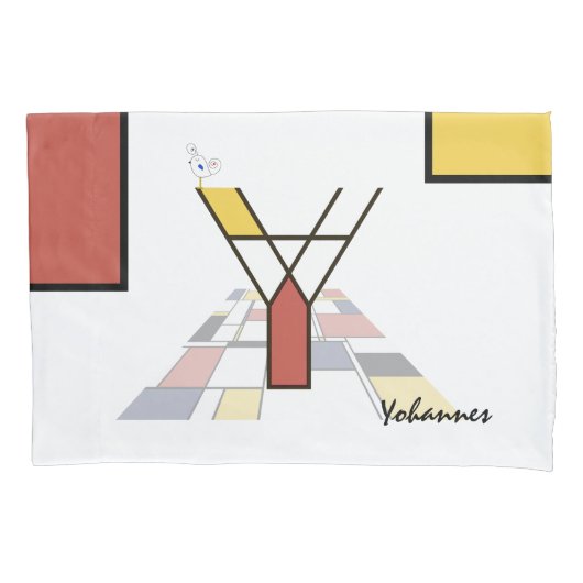 Charmant neoplasticisme Art Monogram. Brief Y Kussensloop (Voorkant)