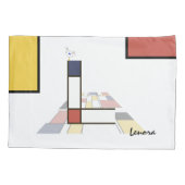 Charmant neoplasticisme Art Monogram. Letter L Kussensloop (Achterkant)